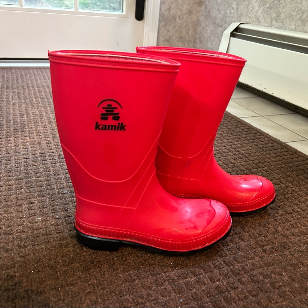 Kamik Vibrant Red Waterproof Boots - size 2.5 big kids